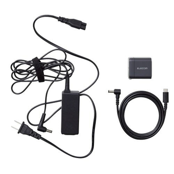 エレコム ノートPC用充電ケーブル(USB Type-C/DC5.5mmコネクター/60W) ブラック 2m RoHS指令準拠(10物質) DC-PDF20BK