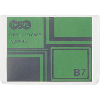 TANOSEE ソフトカードケース B7 半透明(梨地クリア) 再生オレフィン製 1セット(20枚)