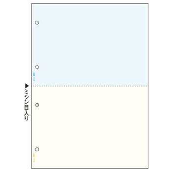 ヒサゴ マルチプリンタ帳票 A4 カラー 2面(ブルー/クリーム) 4穴 BP2011Z 1箱(1200枚)