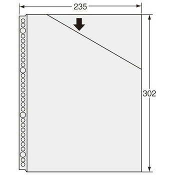 ライオン事務器 クリアーポケット(ナナメカット) A4タテ 2・4・30穴 台紙なし CL-303DC 1パック(10枚)