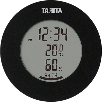 タニタ デジタル温湿度計 ブラック TT-585BK 1個