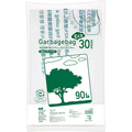 TANOSEE リサイクルポリ袋(エコデザイン) 乳白半透明 90L 1パック(30枚)