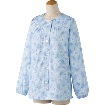 ケアファッション 大きめボタンパジャマ(上衣) 婦人用 サックス Mサイズ 39921-01 1着