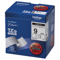 ブラザー ピータッチ TZeテープ ラミネートテープ 9mm 白/黒文字 業務用パック TZE-221V 1パック(5個)