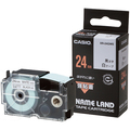 カシオ NAME LAND 強粘着テープ 24mm×5.5m 白/黒文字 XR-24GWE 1個