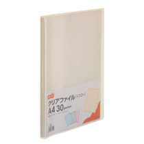 TANOSEE クリアファイル A4タテ 30ポケット 背幅17mm イエロー 1セット(10冊)