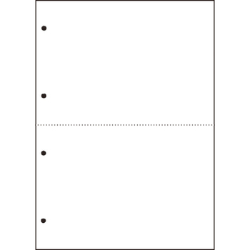 TANOSEE 汎用マルチタイププリンタ帳票 白紙 A4 2分割 4穴 1箱(2500枚:500枚×5冊)