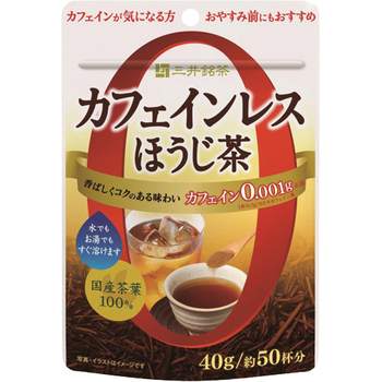 三井銘茶 カフェインレスほうじ茶 インスタント 40g 1袋