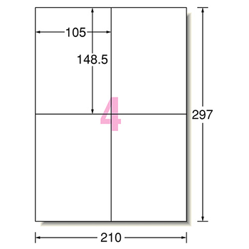 エーワン ラベルシール[レーザープリンタ] GHSラベル(マット紙タイプ) ホワイト A4判 4面 105×148.5mm 32904 1冊(100シート)