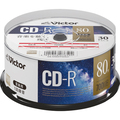 JVC 音楽用CD-R 80分 1-48倍速対応 ホワイトワイドプリンタブル スピンドルケース AR80FP30SJ1 1パック(30枚)
