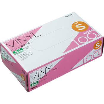 川西工業 ビニール極薄手袋 粉付 S #2024 1セット(2000枚:100枚×20箱)
