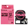 キングジム テプラ PRO テープカートリッジ 12mm 蛍光ピンク/黒文字 SK12P 1個