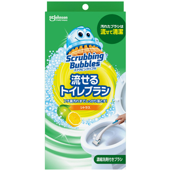 ジョンソン スクラビングバブル 流せるトイレブラシ シトラス 本体 ブラシ4本付 1個