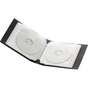 バッファロー CD&DVDファイルケース ブックタイプ 12枚収納 ブラック BSCD01F12BK 1個