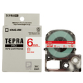 キングジム テプラ PRO テープカートリッジ 6mm 白/赤文字 SS6R 1個