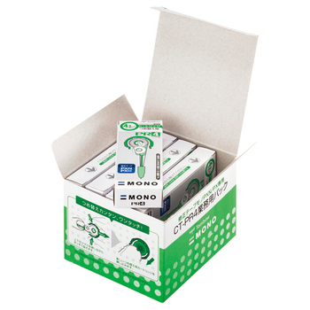 トンボ鉛筆 修正テープ モノPXN/PX専用 詰替カートリッジ 紙箱入り 4.2mm幅×6m 緑 CT-PR4B 1セット(10個)
