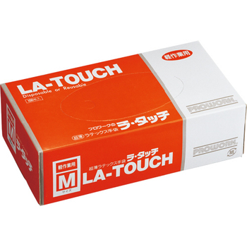中部物産貿易 超薄ラテックス手袋 ラ・タッチ 粉付 M 1セット(300枚:100枚×3箱)