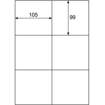 ヒサゴ エコノミーラベル A4 6面 105×99mm ELM004S 1冊(30シート)