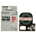 キングジム テプラ PRO テープカートリッジ 18mm 透明/赤文字 ST18R 1個