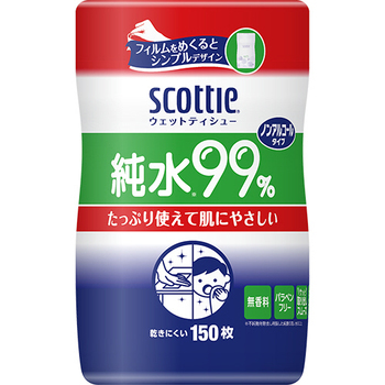 日本製紙クレシア スコッティ ウェットティシュー 純水99% 本体 1本(150枚)