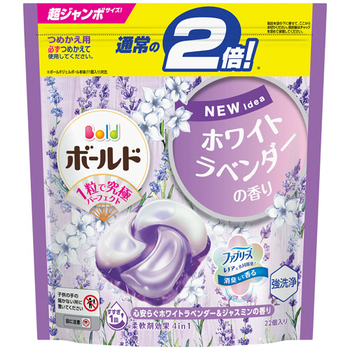 P&G ボールド ジェルボール4D つめかえ用 超ジャンボ 心安らぐホワイトラベンダー&ジャスミンの香り 1パック(22個)