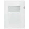TANOSEE 紙製ホルダー 窓付 A4 白 1セット(50枚:10枚×5パック)