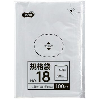 TANOSEE 規格袋 18号 0.02×380×530mm 1パック(100枚)