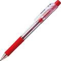 TANOSEE ノック式油性ボールペン ロング芯タイプ 1.0mm 赤 1セット(10本)