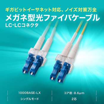 サンワサプライ メガネ型光ファイバケーブル LC×2-LC×2 2m シングルモード8.6μm HKB-LCLC1-02N 1本