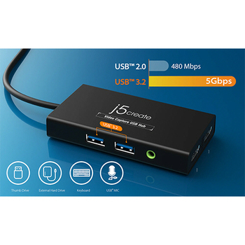 j5 Create USB ライブ配信専用 キャプチャーボード ブラック JVA01 1個