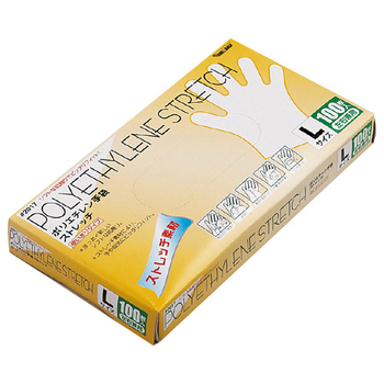 川西工業 ポリエチレン手袋 ストレッチ L 2017L 1箱(100枚)