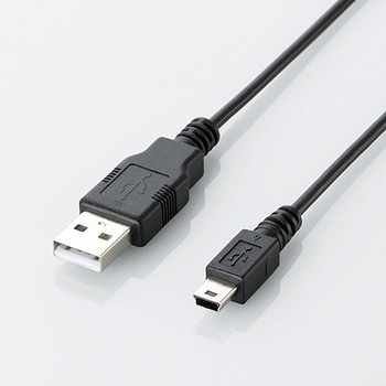 エレコム エコUSB2.0ケーブル (A)オス-mini(B)オス ブラック 0.5m RoHS指令準拠(10物質) U2C-JM05BK 1本