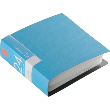 バッファロー CD/DVDファイルケース ブックタイプ 24枚収納 ブルー BSCD01F24BL 1個