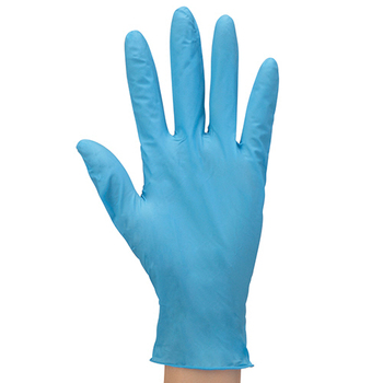 エステー モデルローブ No.981 ニトリル使いきり手袋(粉付) L ブルー 1セット(300枚:100枚×3箱)