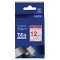 ブラザー ピータッチ TZeテープ ラミネートテープ 12mm 白/赤文字 TZE-232 1個