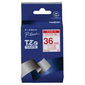 ブラザー ピータッチ TZeテープ ラミネートテープ 36mm 白/赤文字 TZE-262 1個