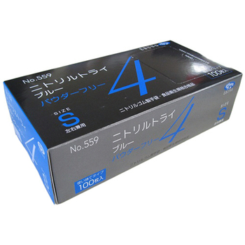 エブノ ニトリルトライ4 ブルー パウダーフリー S No-559 1箱(100枚)