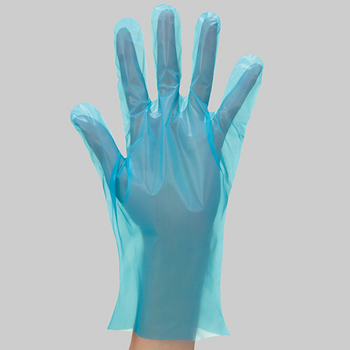 川西工業 ポリエチレン手袋 #2019 外エンボス ブルー S 1セット(1000枚:100枚×10箱)