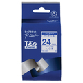 ブラザー ピータッチ TZeテープ ラミネートテープ 24mm 白/青文字 TZE-253 1個