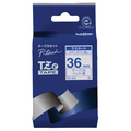 ブラザー ピータッチ TZeテープ ラミネートテープ 36mm 白/青文字 TZE-263 1個
