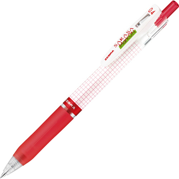 ゼブラ ジェルボールペン サラサマークオン 0.4mm 赤 JJS77-R 1本