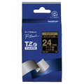 ブラザー ピータッチ TZeテープ ラミネートテープ 24mm 黒/金文字 TZE-354 1個