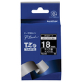 ブラザー ピータッチ TZeテープ ラミネートテープ 18mm 黒/白文字 TZE-345 1個