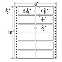 東洋印刷 ナナフォーム 連続ラベル Mタイプ 8×10インチ 12面 84×38mm MT8C 1箱(500折)