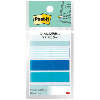 3M ポスト・イット フィルム見出し マルチカラー2 44×12mm 688MC-2 1パック(5冊)