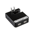 サンワサプライ USB充電タップ型ACアダプタ 出力計2.1A 2ポート ブラック ACA-IP25BK 1個