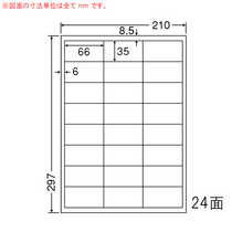 東洋印刷 ナナワード シートカットラベル マルチタイプ A4 24面 66×35mm LDW24UE 1箱(500シート:100シート×5冊)