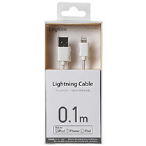 ロジテック Lightningコネクタ対応 充電・データ転送ケーブル Lightningオス-USB(A)オス ホワイト 0.1m LHC-UAL01WH 1本