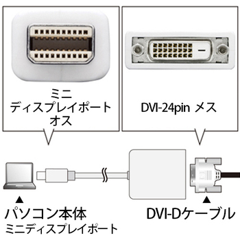 サンワサプライ Mini DisplayPort-DVI変換アダプタ AD-MDPDV03 1個