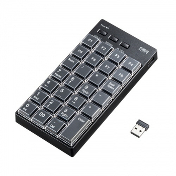 サンワサプライ プログラマブルテンキー(有線&無線2.4Gモデル) NT-WL26BK 1個